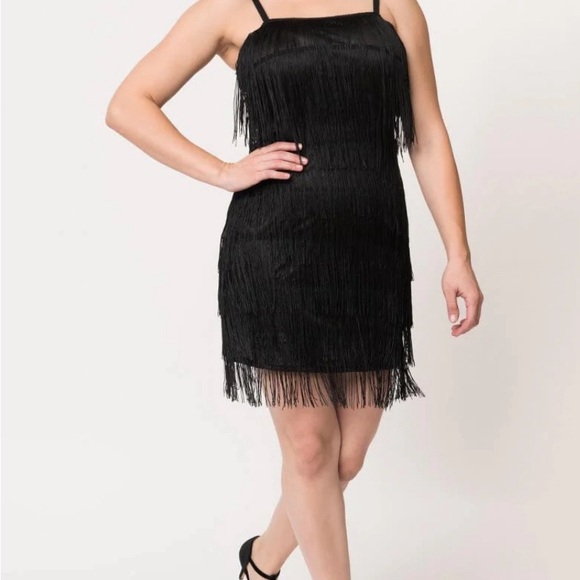 NWOT Flapper Girl Fringe Dress Unique Vintage - Picture 1 of 8